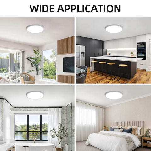 hykolity white finish round panel light complements modern interiors