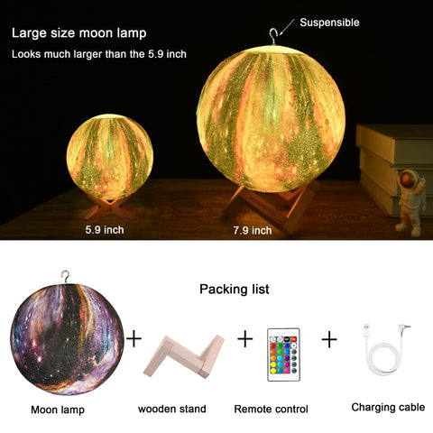 HYODREAM large moon lamp creates a striking starry sky effect