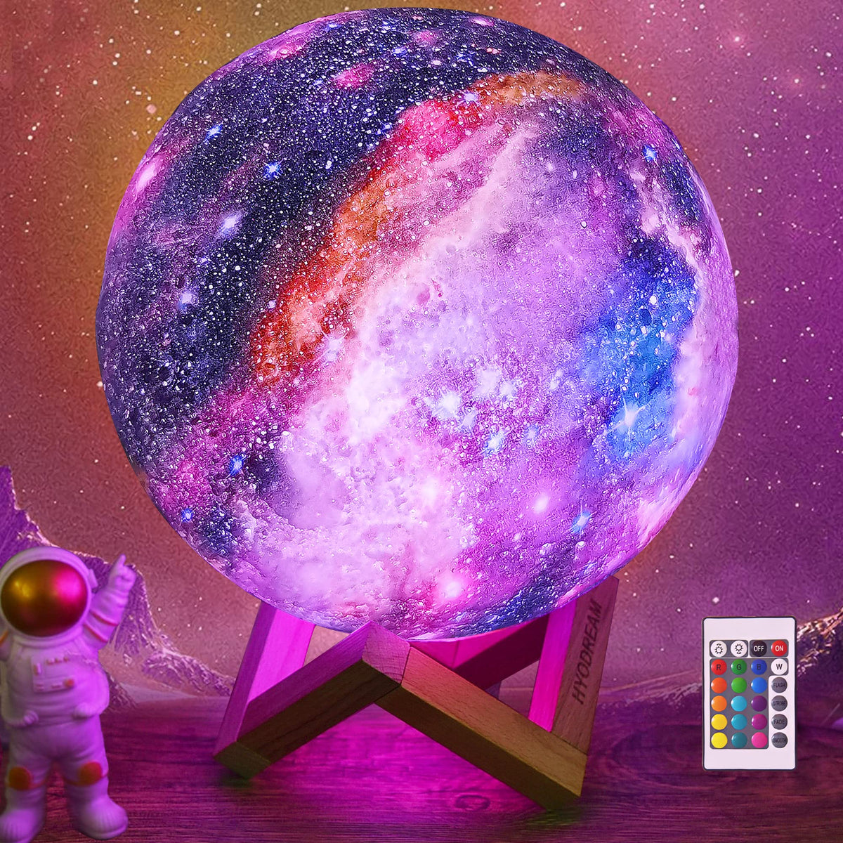 HYODREAM moon lamp 7-9 inch large displays a starry surface for cozy evenings
