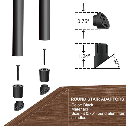 Hypergiant 3-4-inch round deck spindles for slope railings