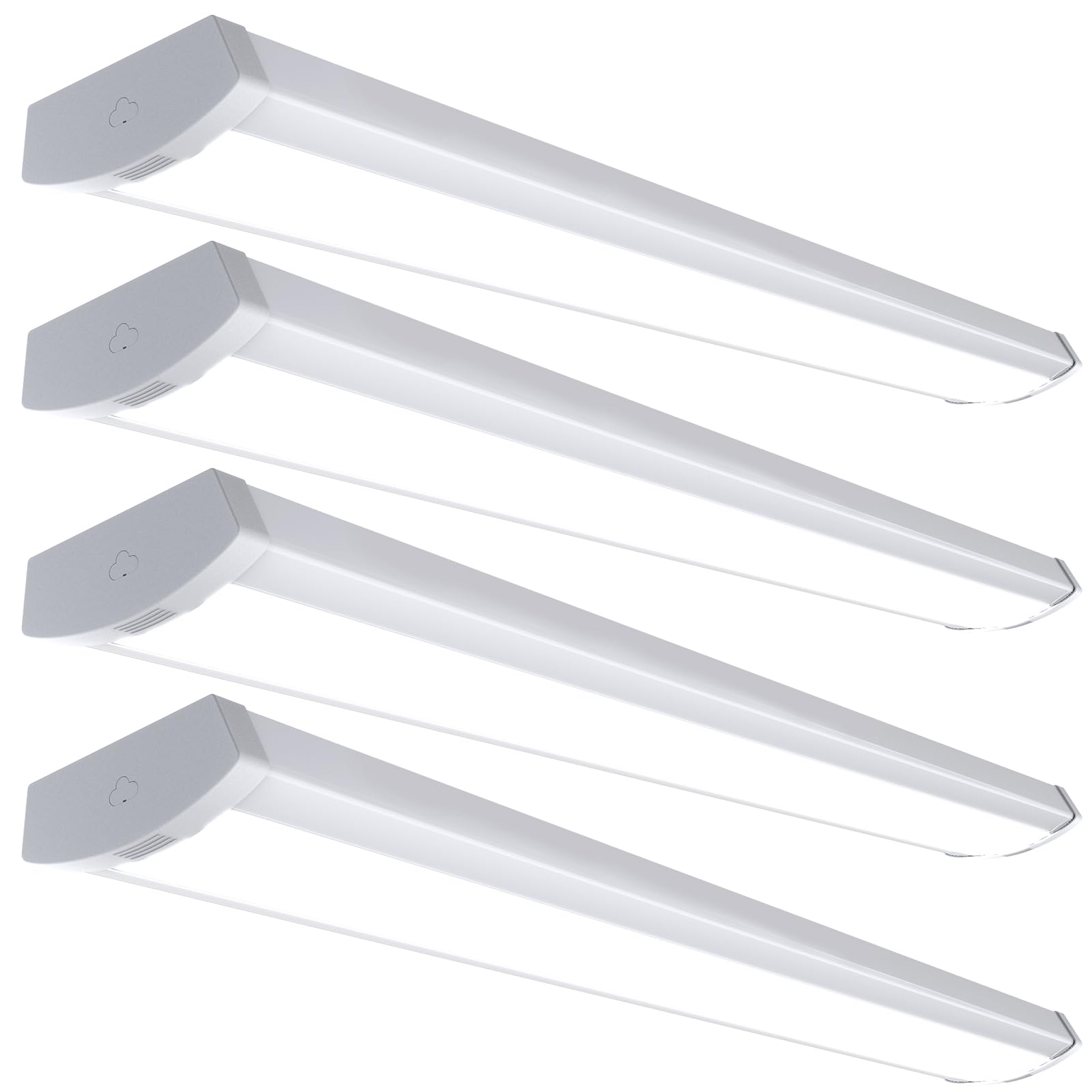 HYPERLITE 4FT wraparound light mounted on ceiling delivering bright, even 6600lm output