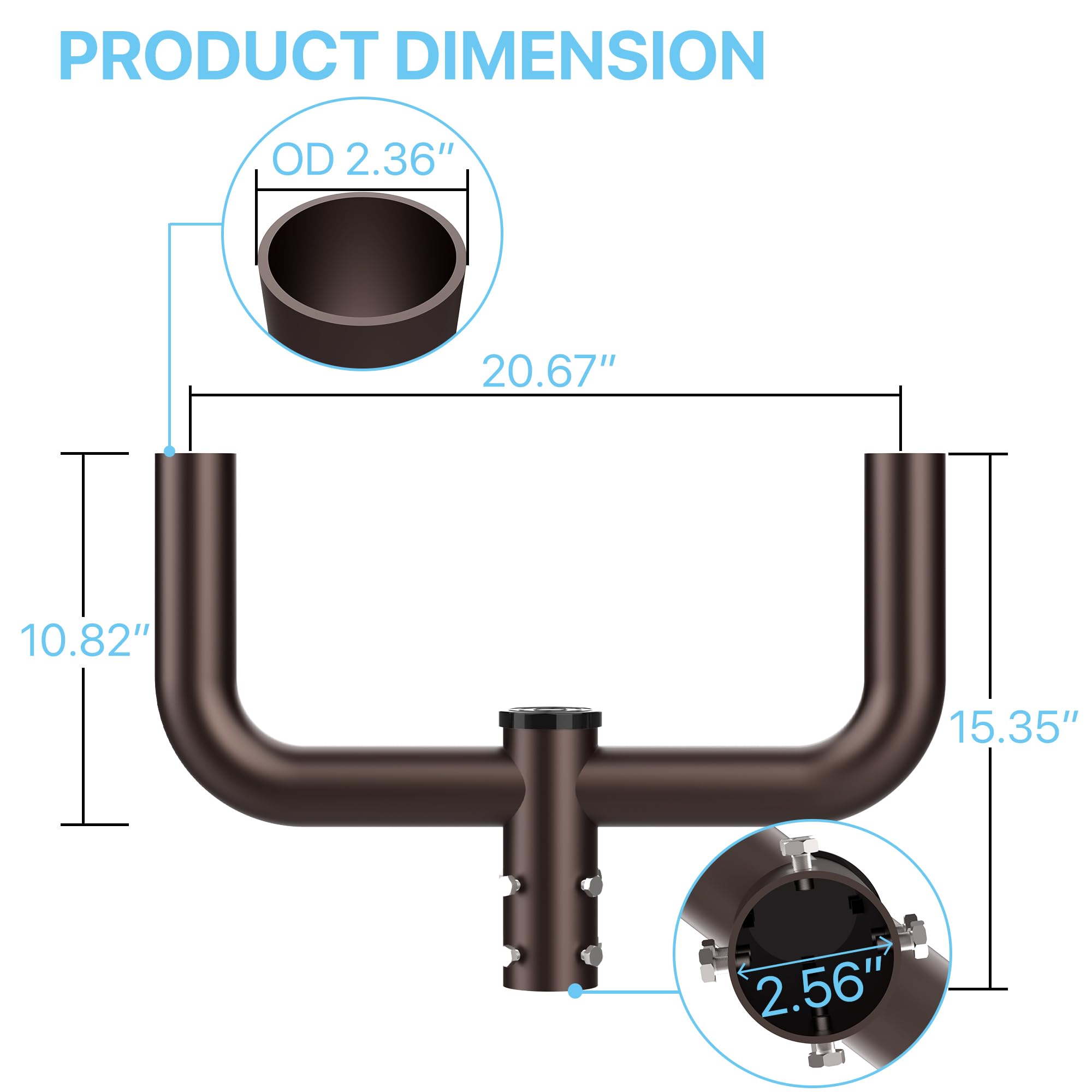 HYPERLITE bronze powder-coated finish for weather resistance and long-lasting look