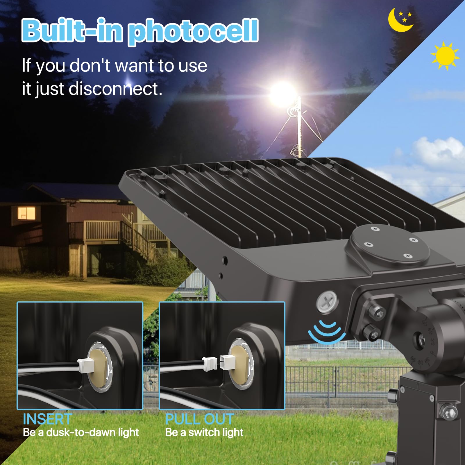 Hyperlite die-cast aluminum housing provides rugged protection for outdoor environments.