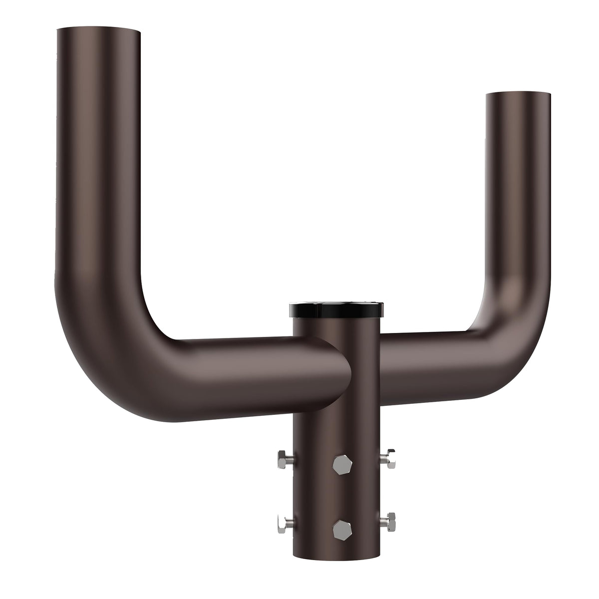 HYPERLITE double bullhorn bracket for two lights enhances parking lot lighting coverage