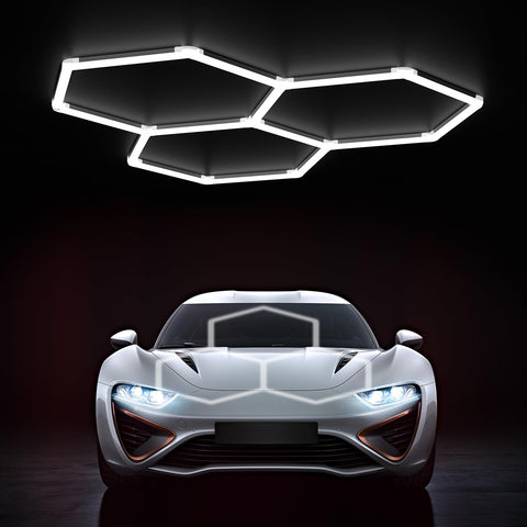 HYPERLITE Gen 2 hexagon lights assembly view showing streamlined setup and brightness