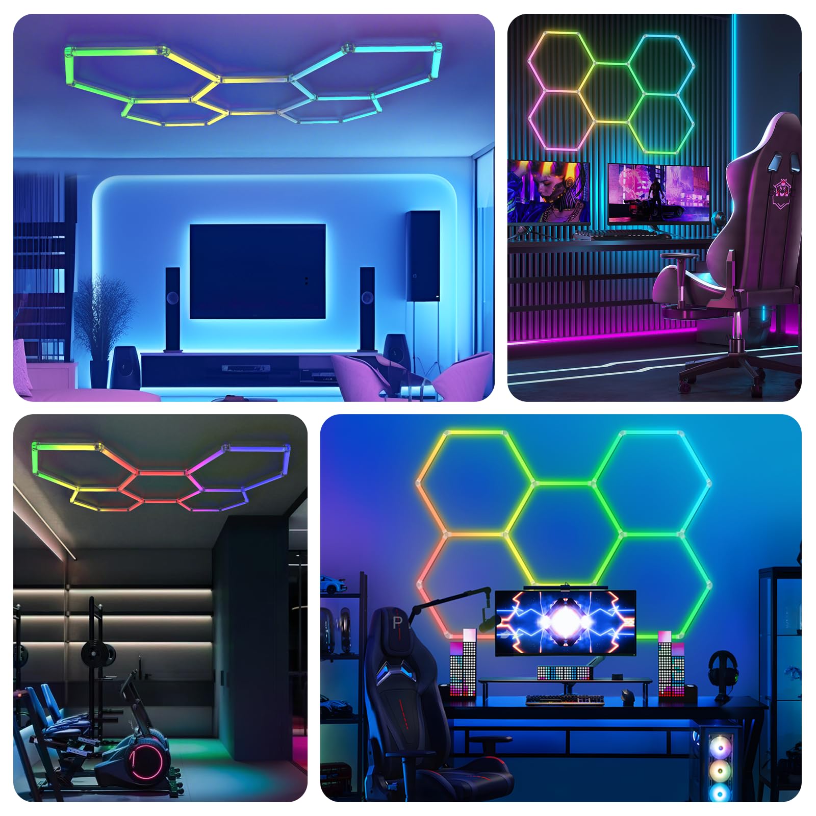 HYPERLITE Hexagon lights eight music modes for dynamic light shows.