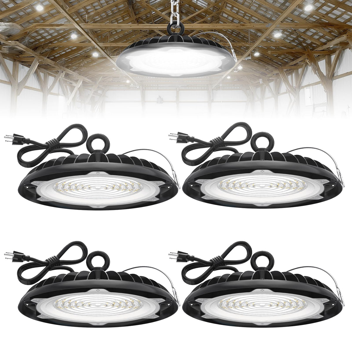 Hyperlite high bay light 200W UFO delivers 26,000 lm for large indoor spaces