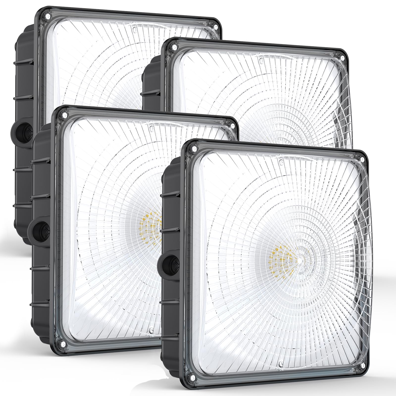HyperLITE canopy light front view with bright outdoor 45W output.