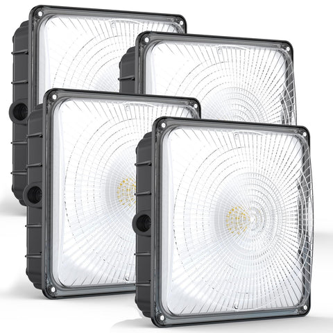 HyperLITE canopy light front view with bright outdoor 45W output.