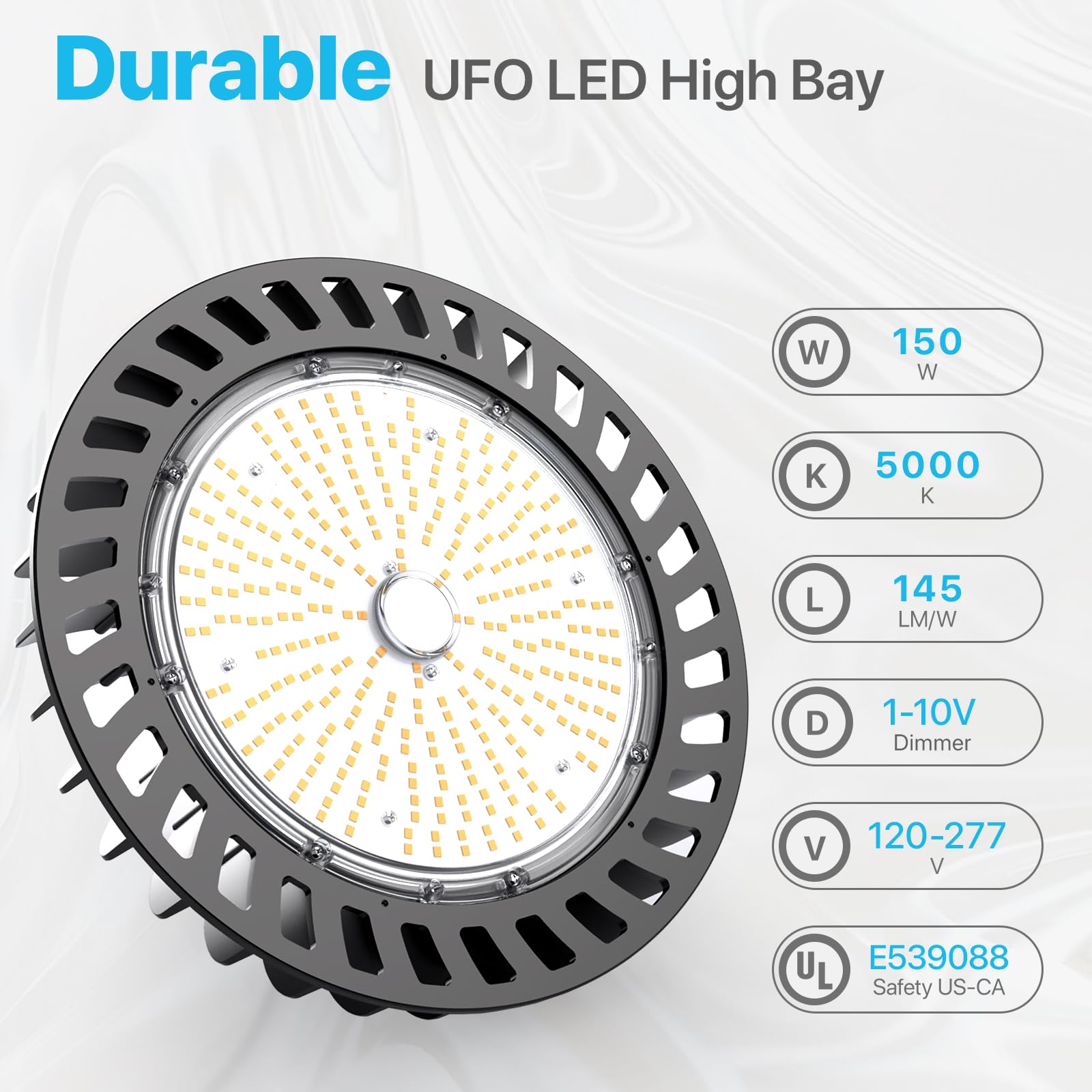Hyperlite High Bay 150W with color temperature options for tailored lighting.