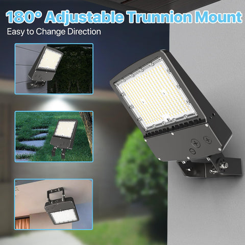 HyperLITE parking-lot-light IP65 housing resists rain and snow for durability.