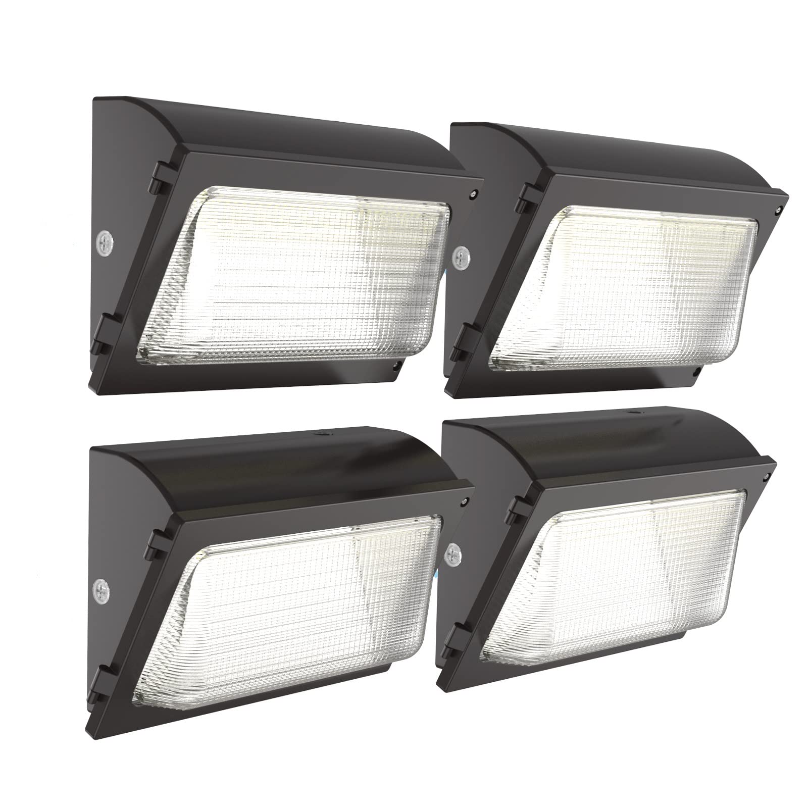 HyperLITE LED wall pack with glass lens for glare-free exterior lighting.