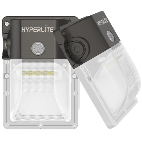 HYPERLITE LED wall-pack front view with 3600lm brightness for clear entry lighting.