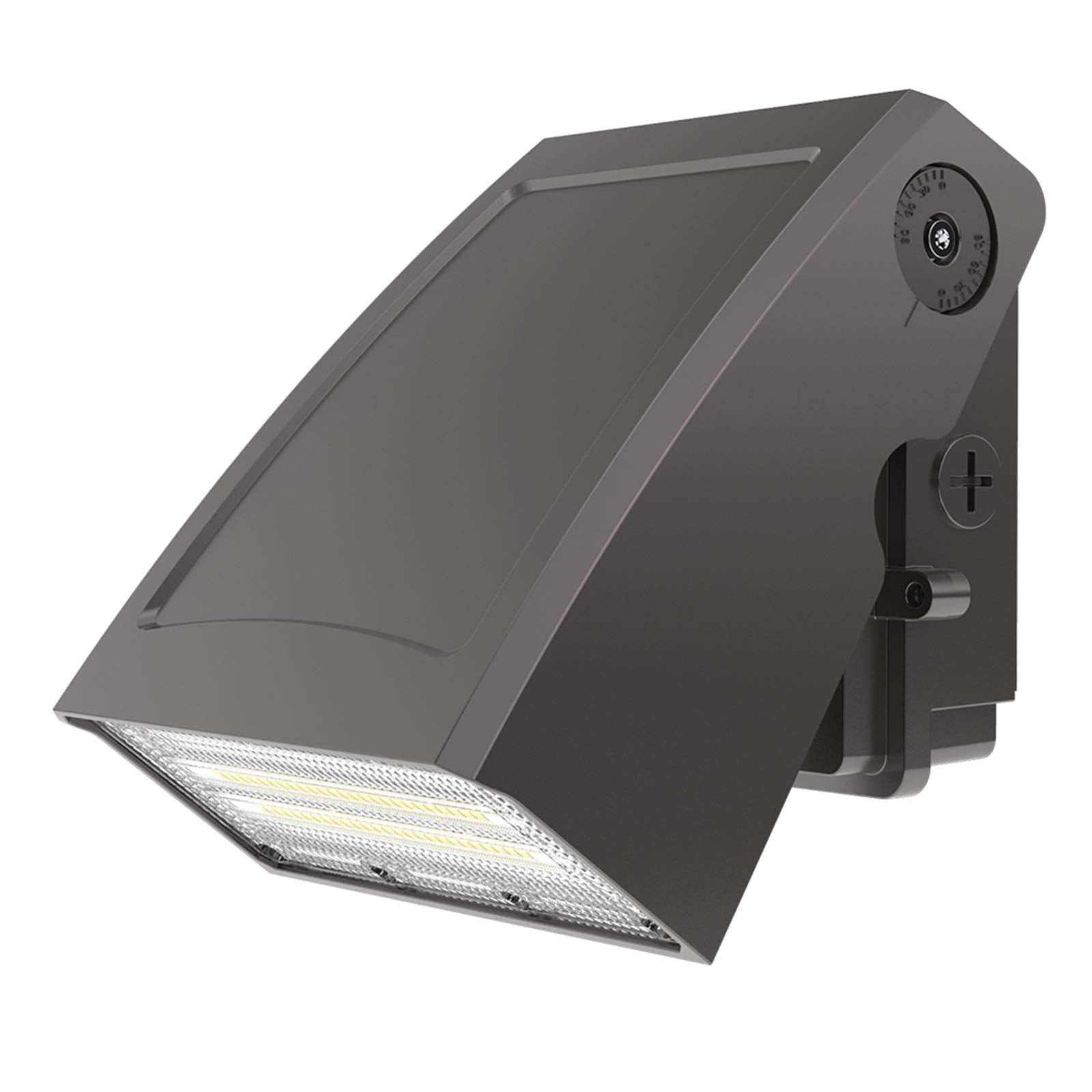 Hyperlite LED Wall Pack Light front view highlighting 5200lm brightness for outdoor safety.