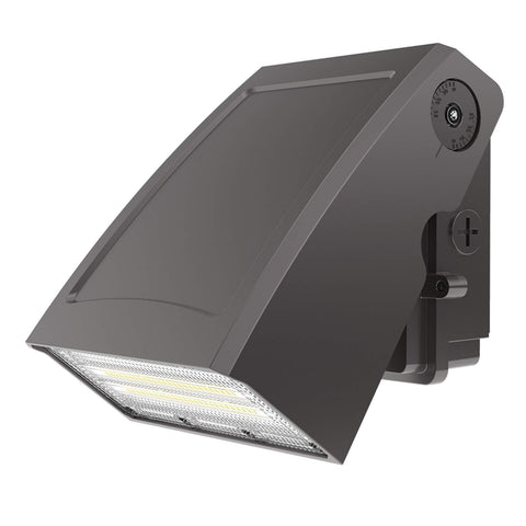 Hyperlite LED Wall Pack Light front view highlighting 5200lm brightness for outdoor safety.