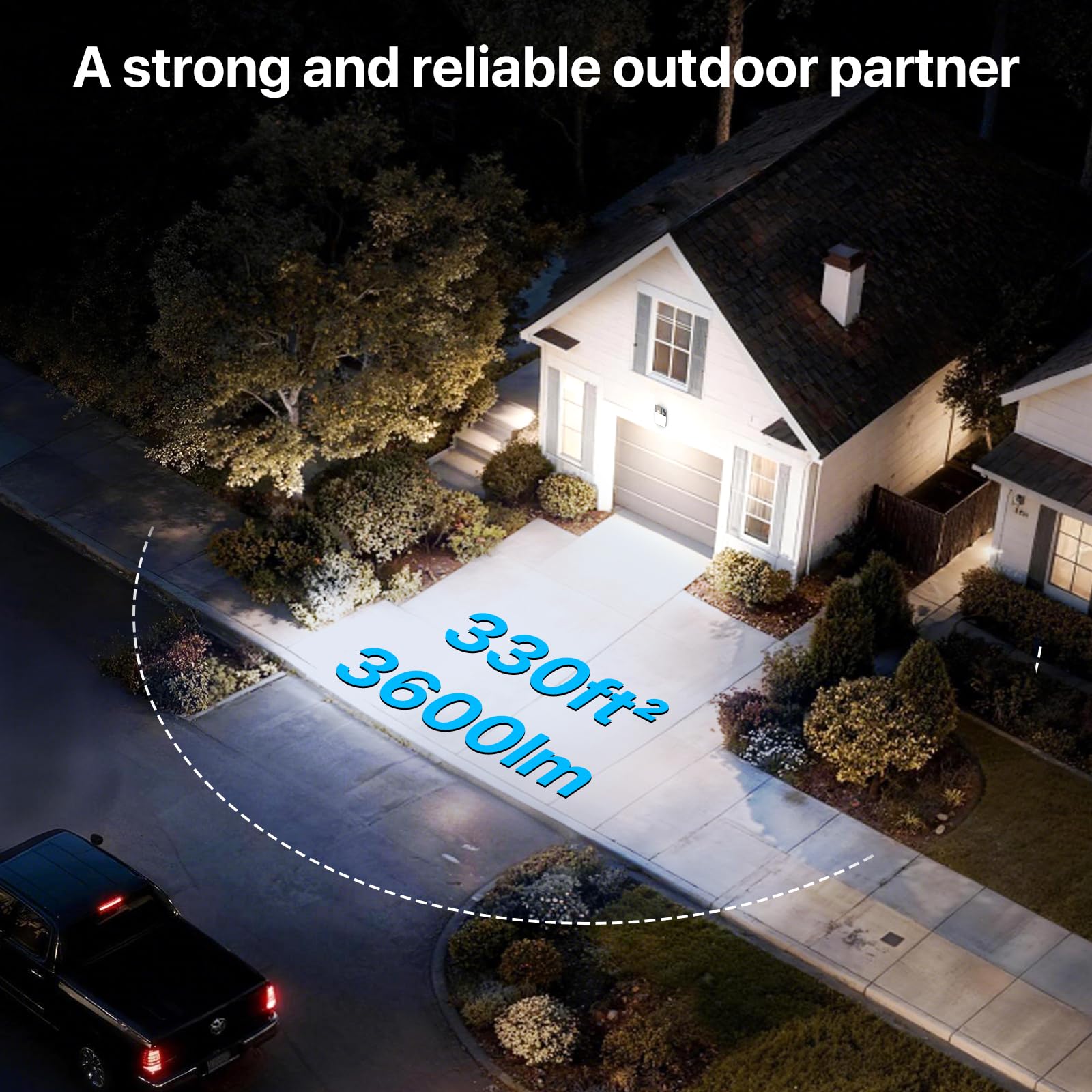 Integrated photocell sensor enables automatic dusk-to-dawn operation.