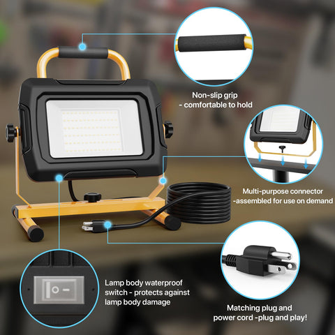 Hyperlite work light with durable die-cast aluminum housing and heat dispersion.