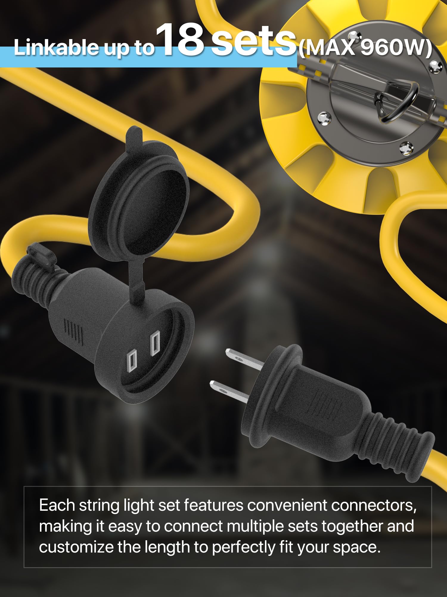 HYPERLITE linkable design proves you can chain up to 18 sets for larger areas