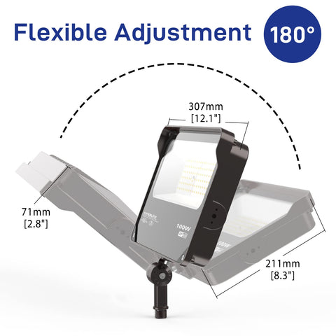 HyperLite Mars series IP65 weatherproof flood light withstands rain and snow