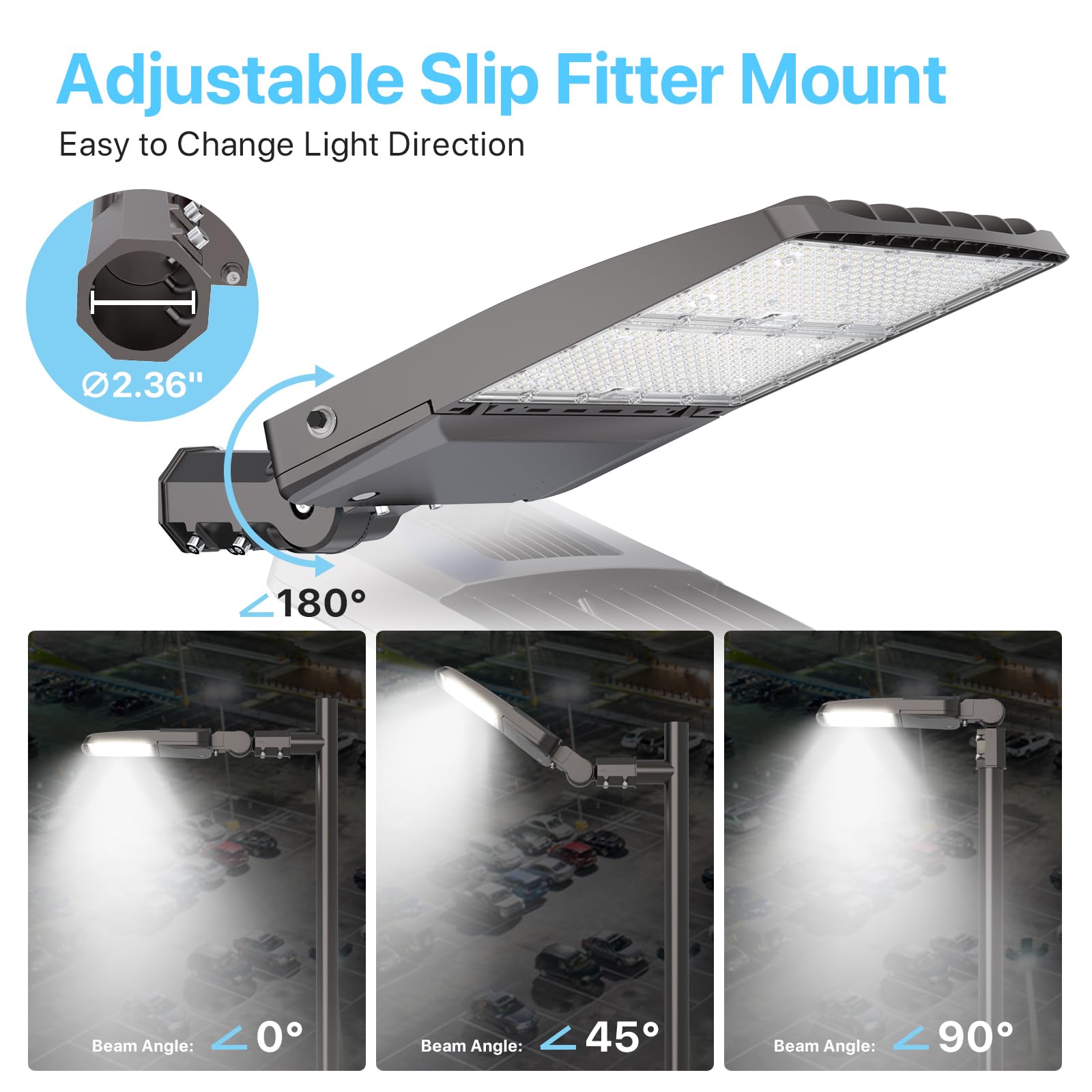 HyperLITE 300W adjustable slip fitter enables precise light aiming
