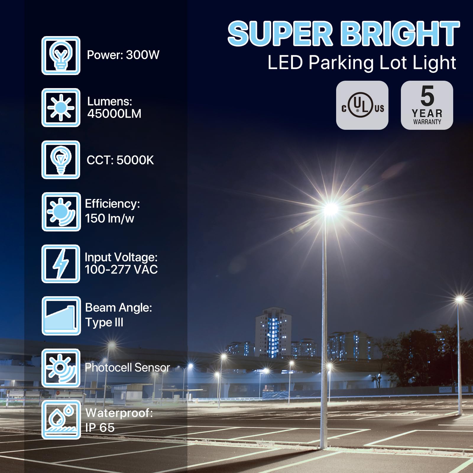 HyperLITE 300W lamp on slip fitter shows easy install for one-person setup