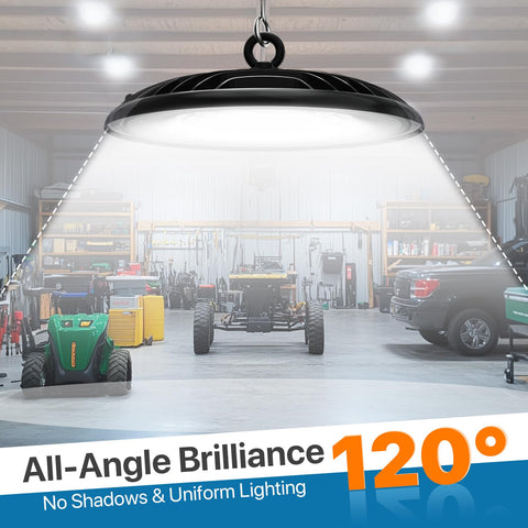 HyperLITE UFO LED high bay light 230W packaging for quick setup
