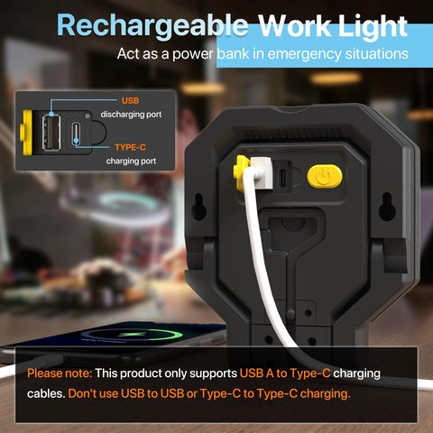 HYPERLITE light with magnetic hook for hands-free repairs.