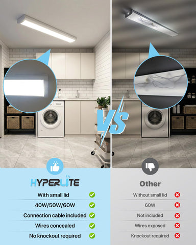 Hyperlite wraparound 4ft light 5000K color temperature for task clarity