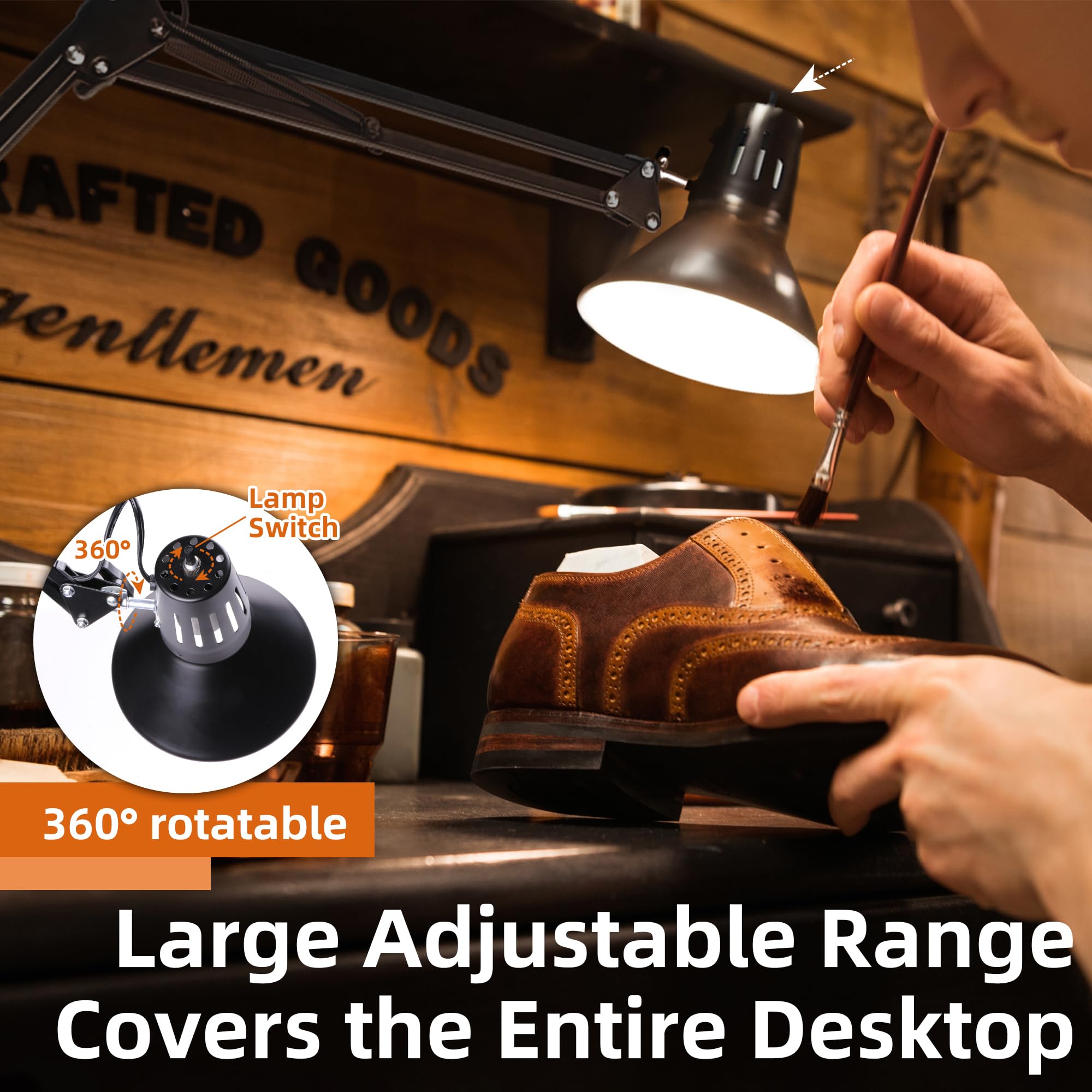Hypool desk lamp's metal body provides sturdy, long-lasting performance for busy home offices