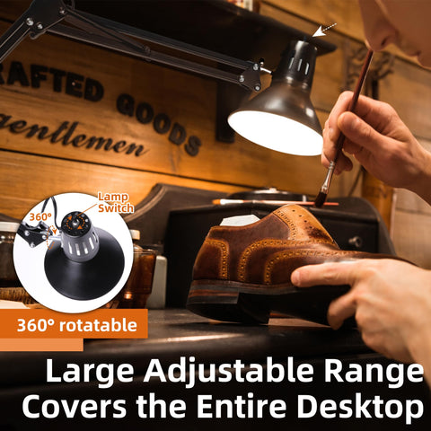 Hypool desk lamp's metal body provides sturdy, long-lasting performance for busy home offices