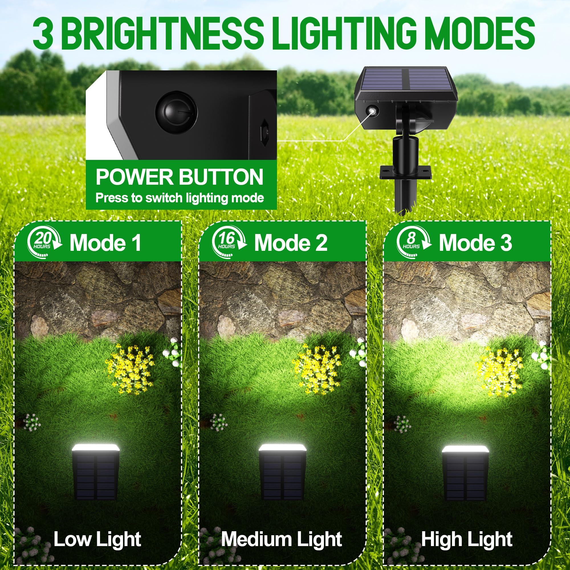 Hyrion adjustable 90-degree head spot light targets trees or entryways.
