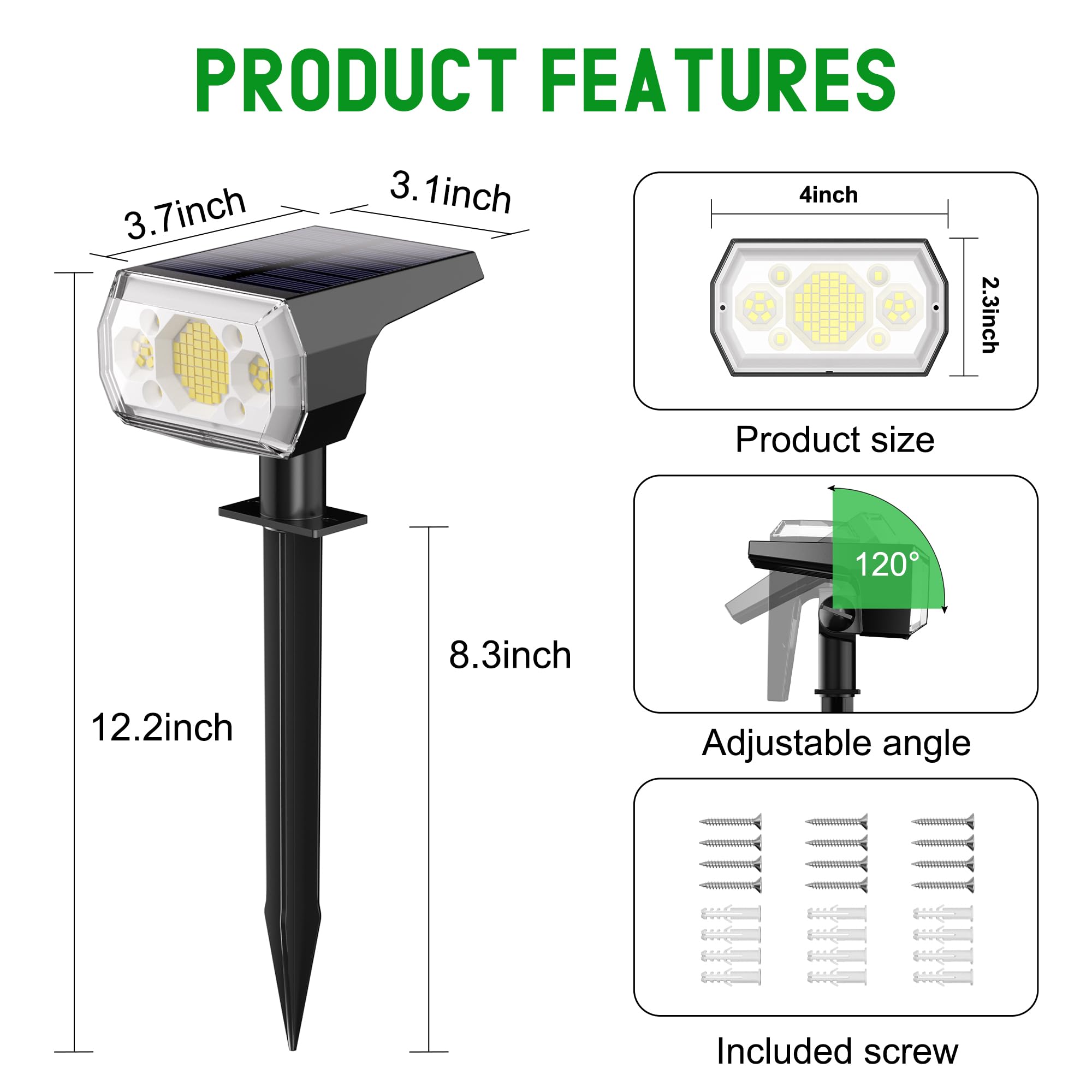 Hyrion ground stake and wall mount provide versatile setup options.