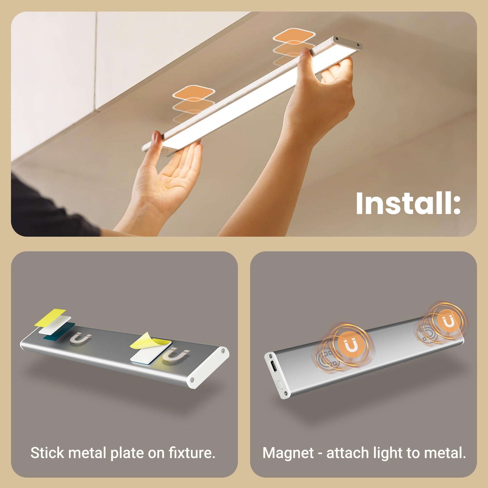Hyrion ideal for kitchens, closets, and pantries with discreet, dimmable illumination.