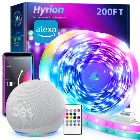 Hyrion smart LED light strips with wifi setup for instant ambience control