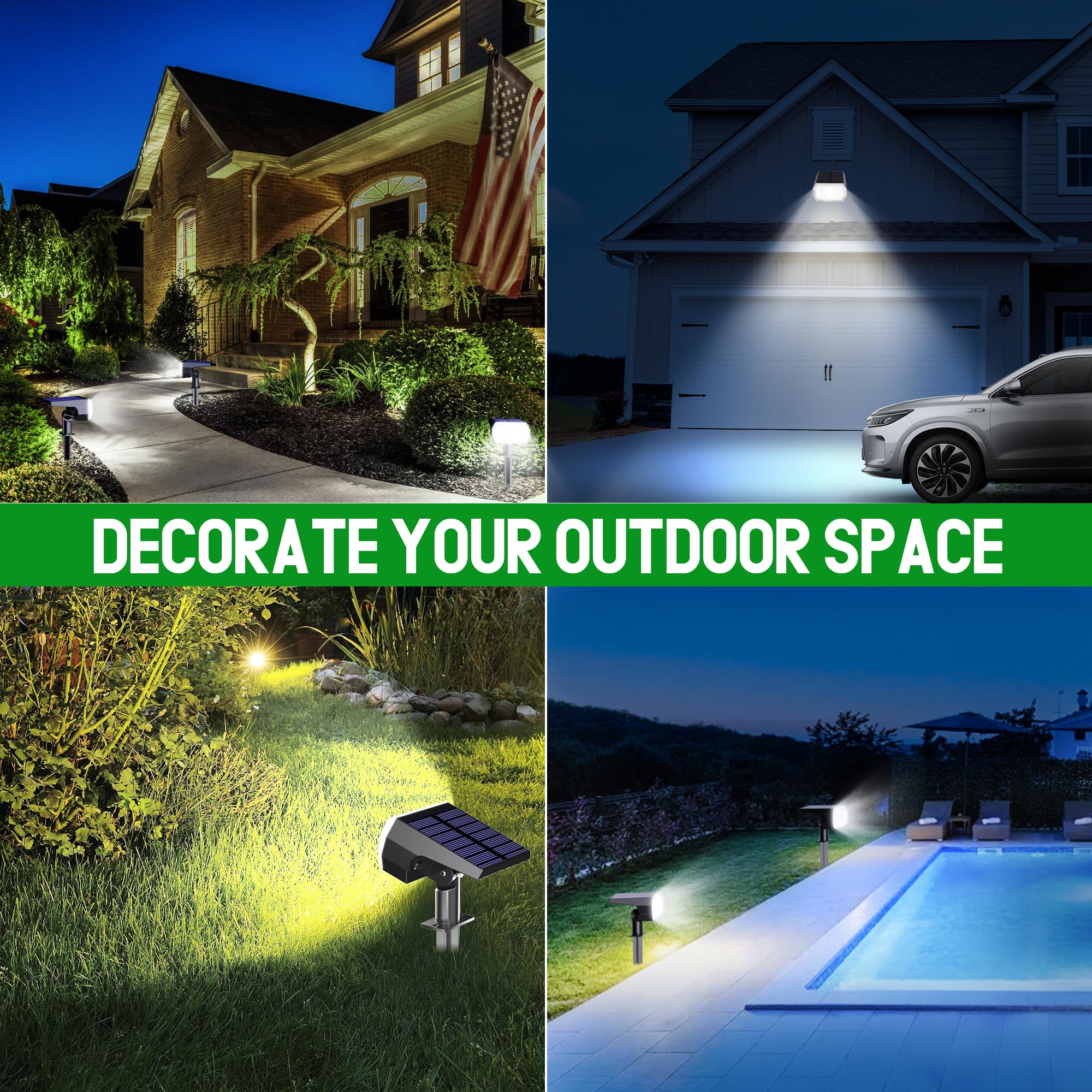 Hyrion two-mount kit simplifies installation on pathways or fences.