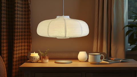 Hytsoeee pumpkin shape paper lampshade enhances artistic room lighting