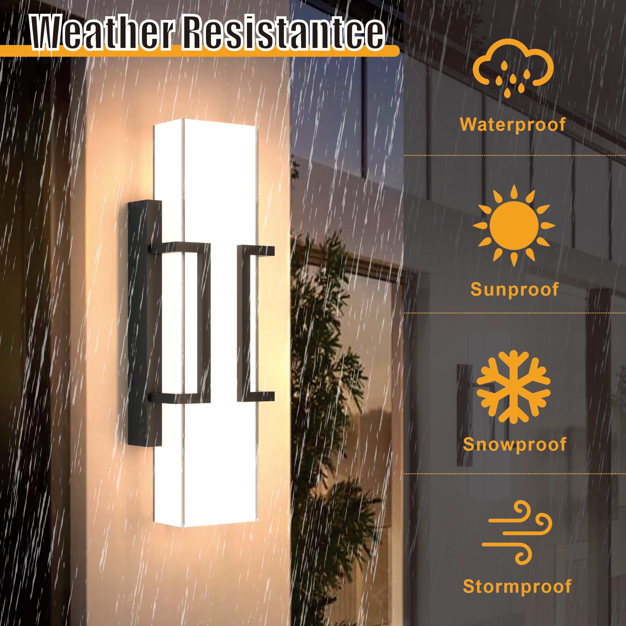 Hyunbae black metal finish exterior sconce boosts modern curb appeal with weatherproof durability.