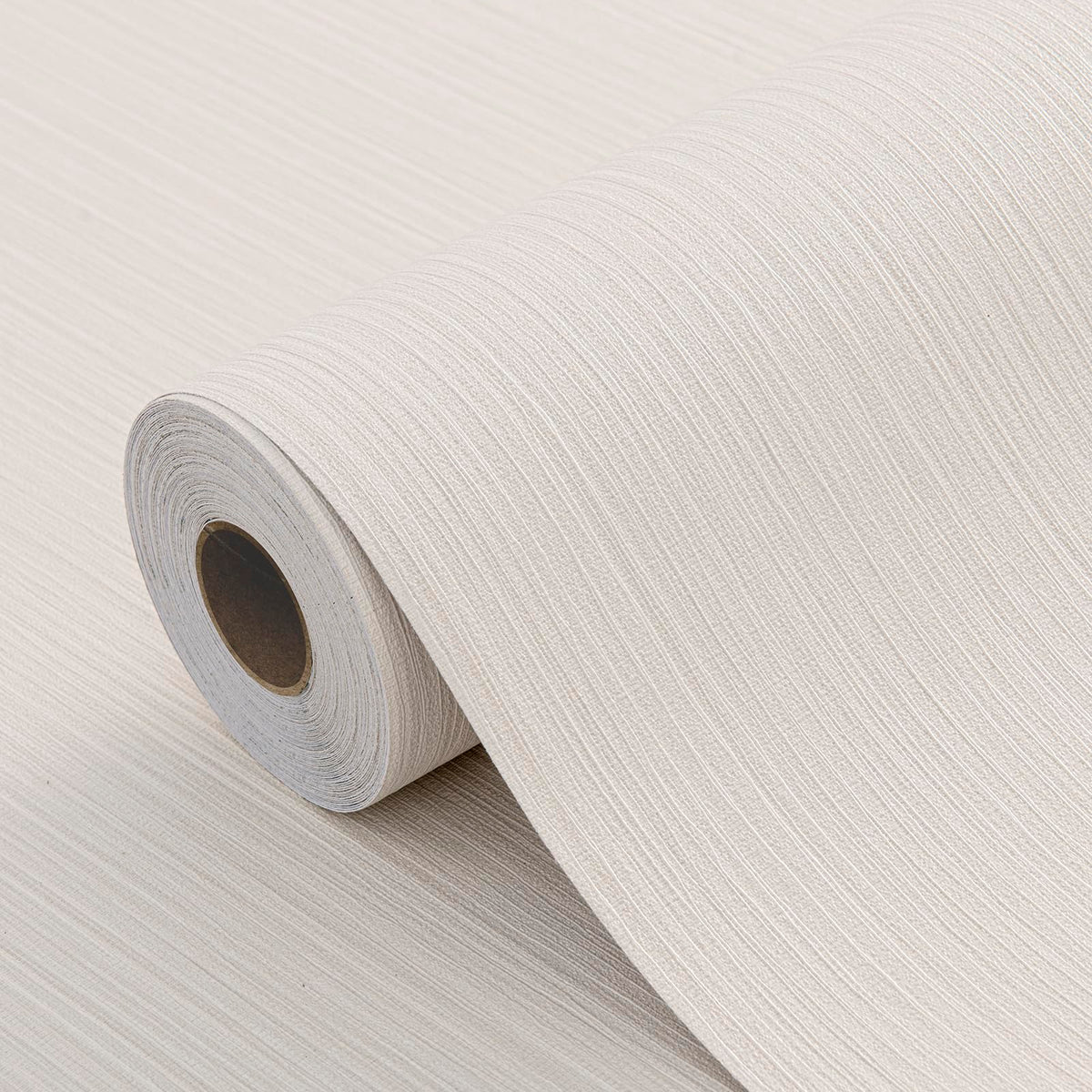 hyunhome beige grasscloth roll close-up showing textured, self-adhesive surface for easy install.
