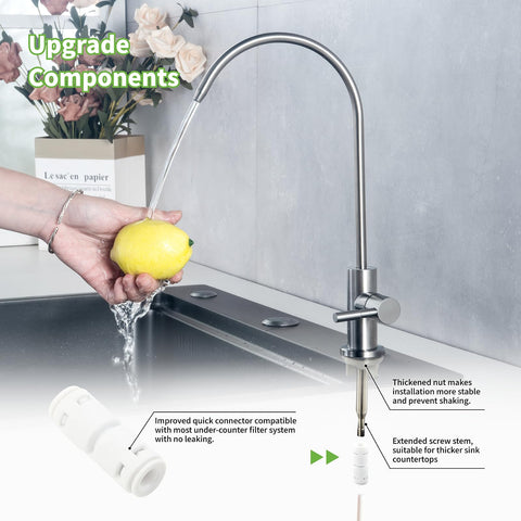 Hyvesan RO faucet quick-connect adapters in three sizes for easy setup.