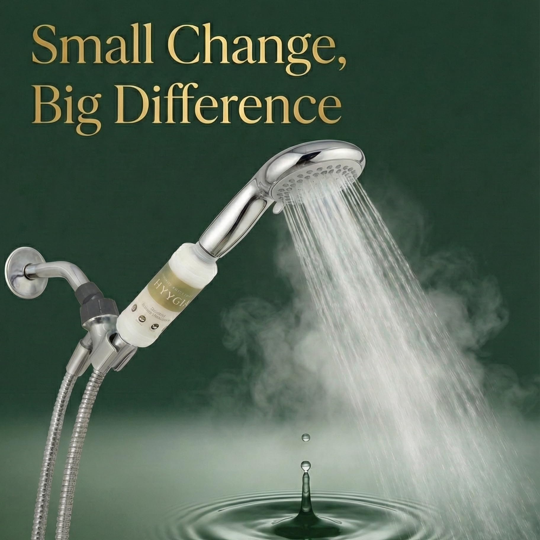 HYYGIA Vitamin C filtration nourishes hair and skin during daily showers.