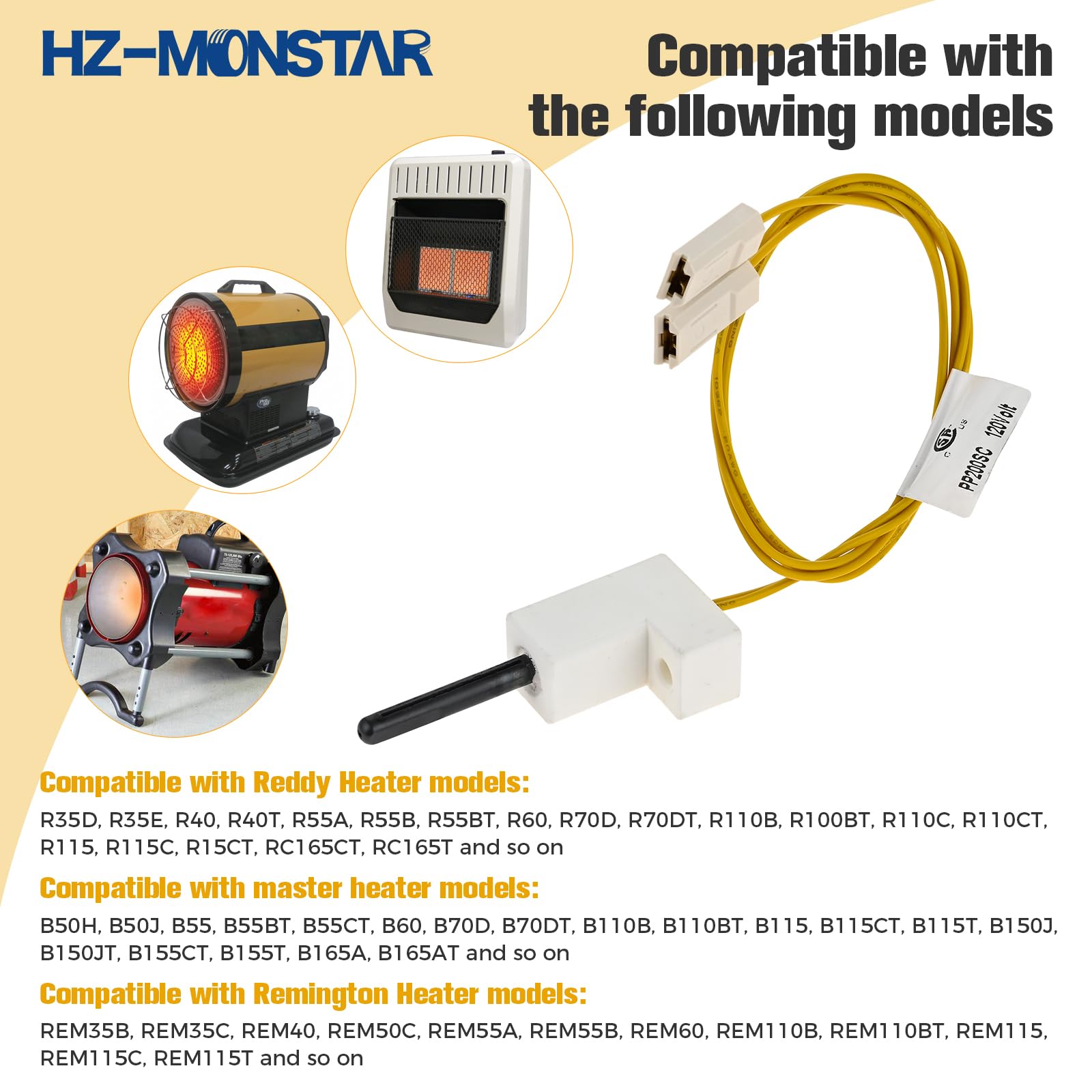 HZ-MONSTAR PP200 SC compatibility models list demonstrates broad heater support