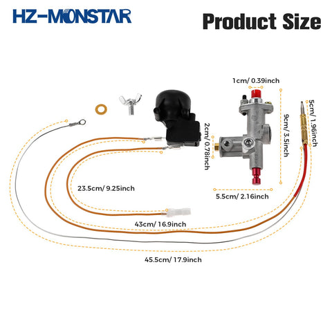 HZ-MONSTAR solid copper brass thermocouple showing 20-inch lead