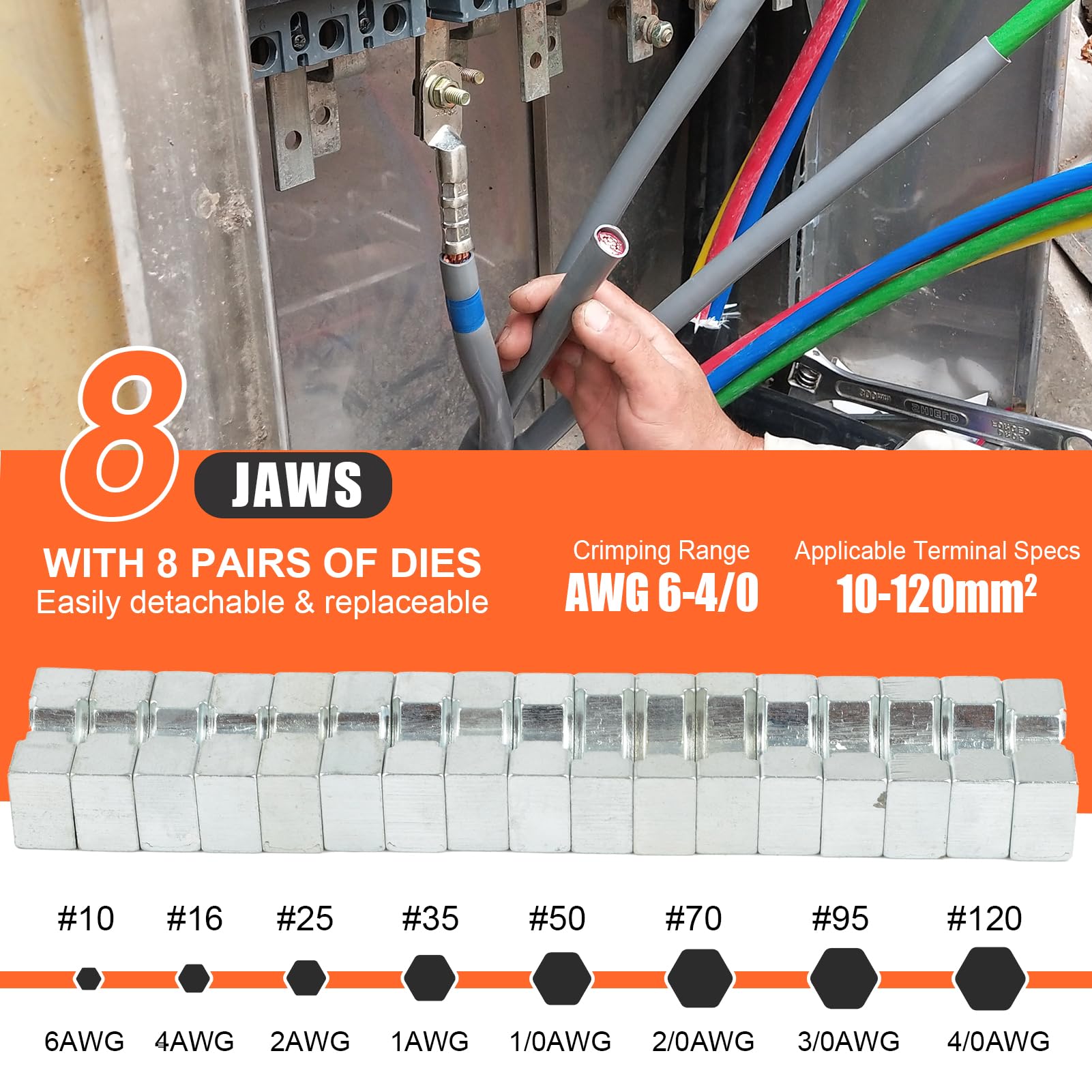 HZLZRZ 6 AWG to 4/0 AWG range enables versatile power cable lugs.