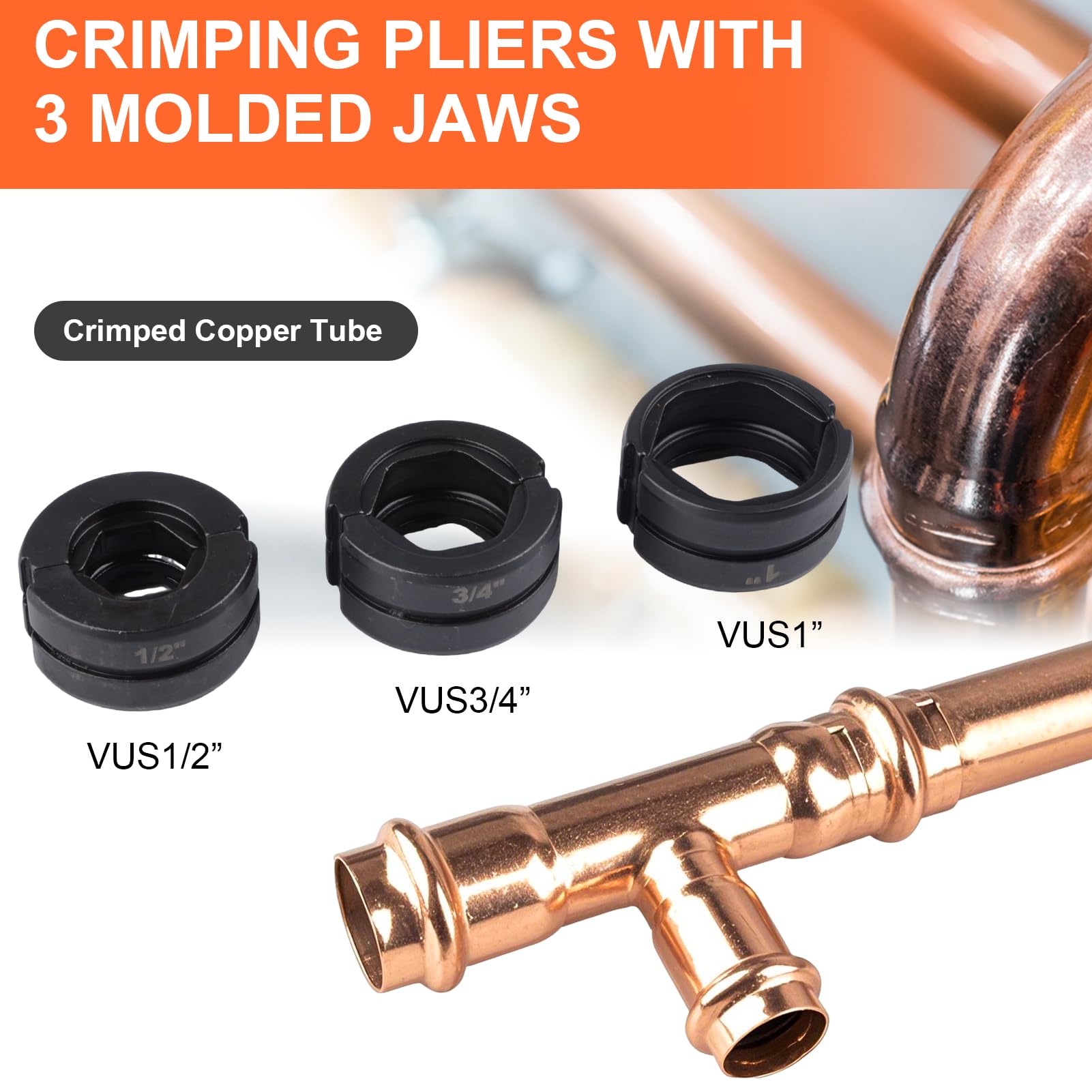 HZLZRZ ProPress Tool with 34inch jaw for larger copper connections