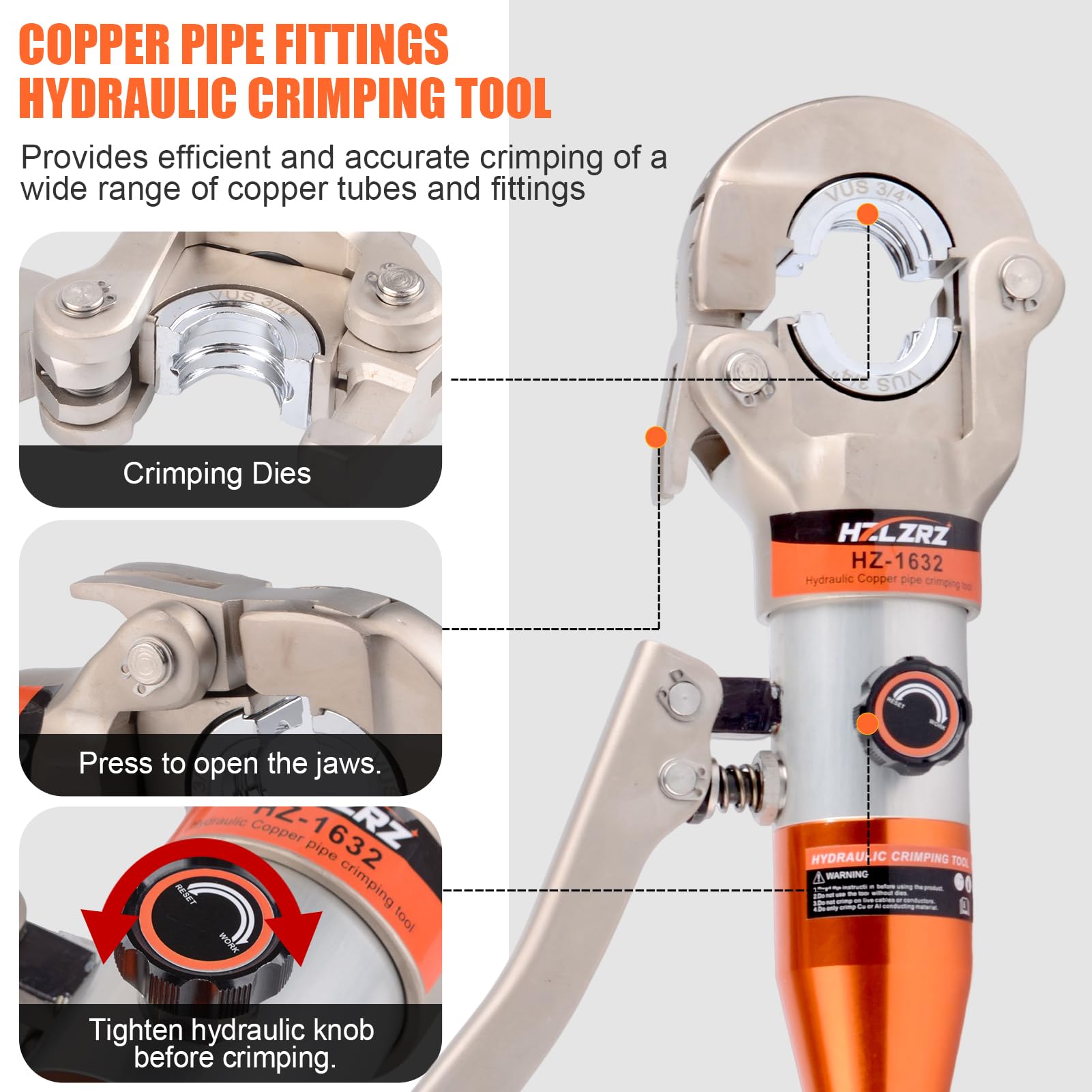 HZLZRZ Propress Tool 360-degree rotation eases operations in confined areas.