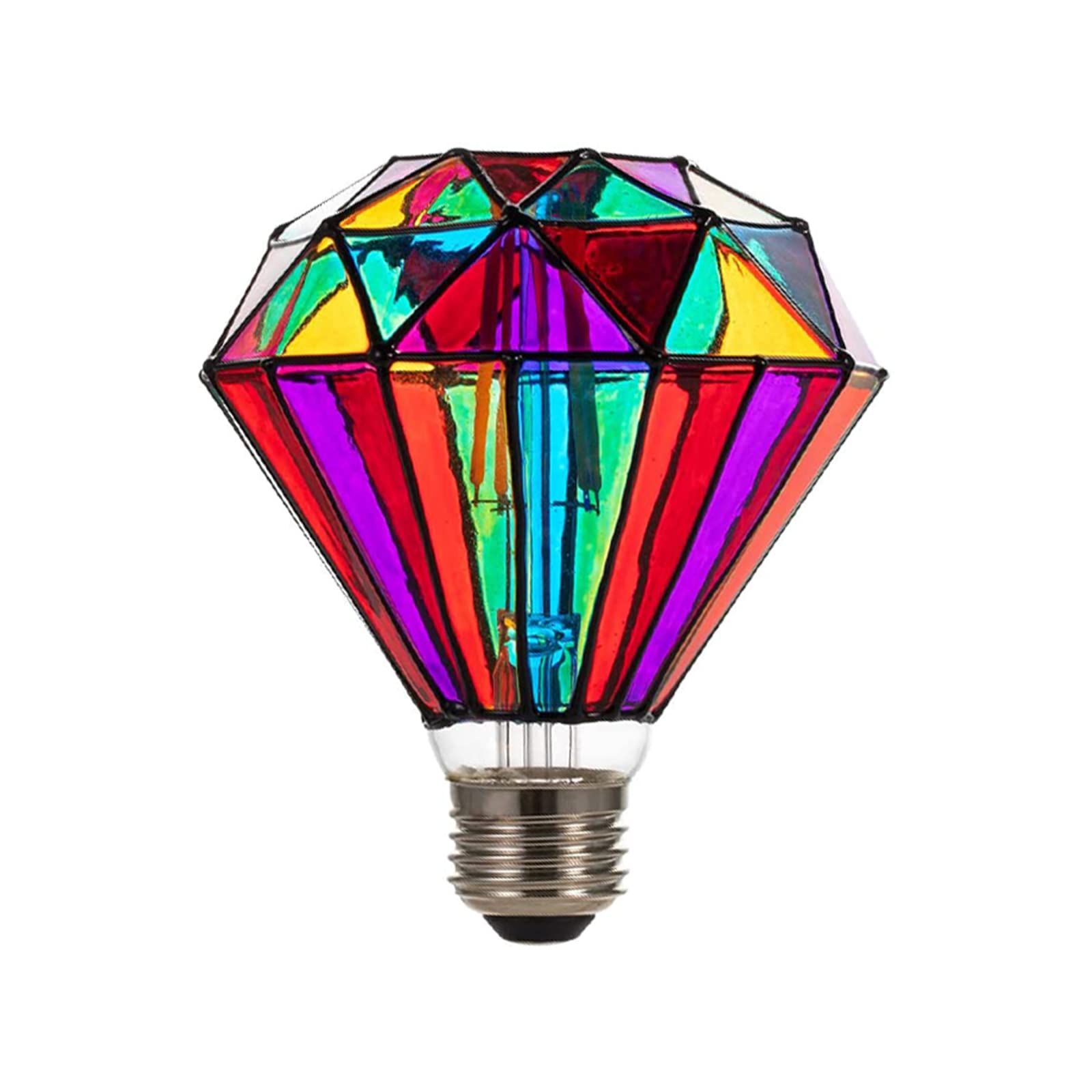I-SHUNFA stained glass LED bulb with E26 base for decorative lighting