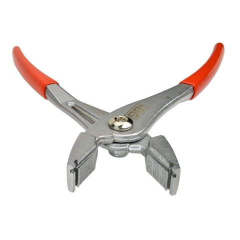 IAG Performance Pliers reach tight spaces to install or remove clamps.