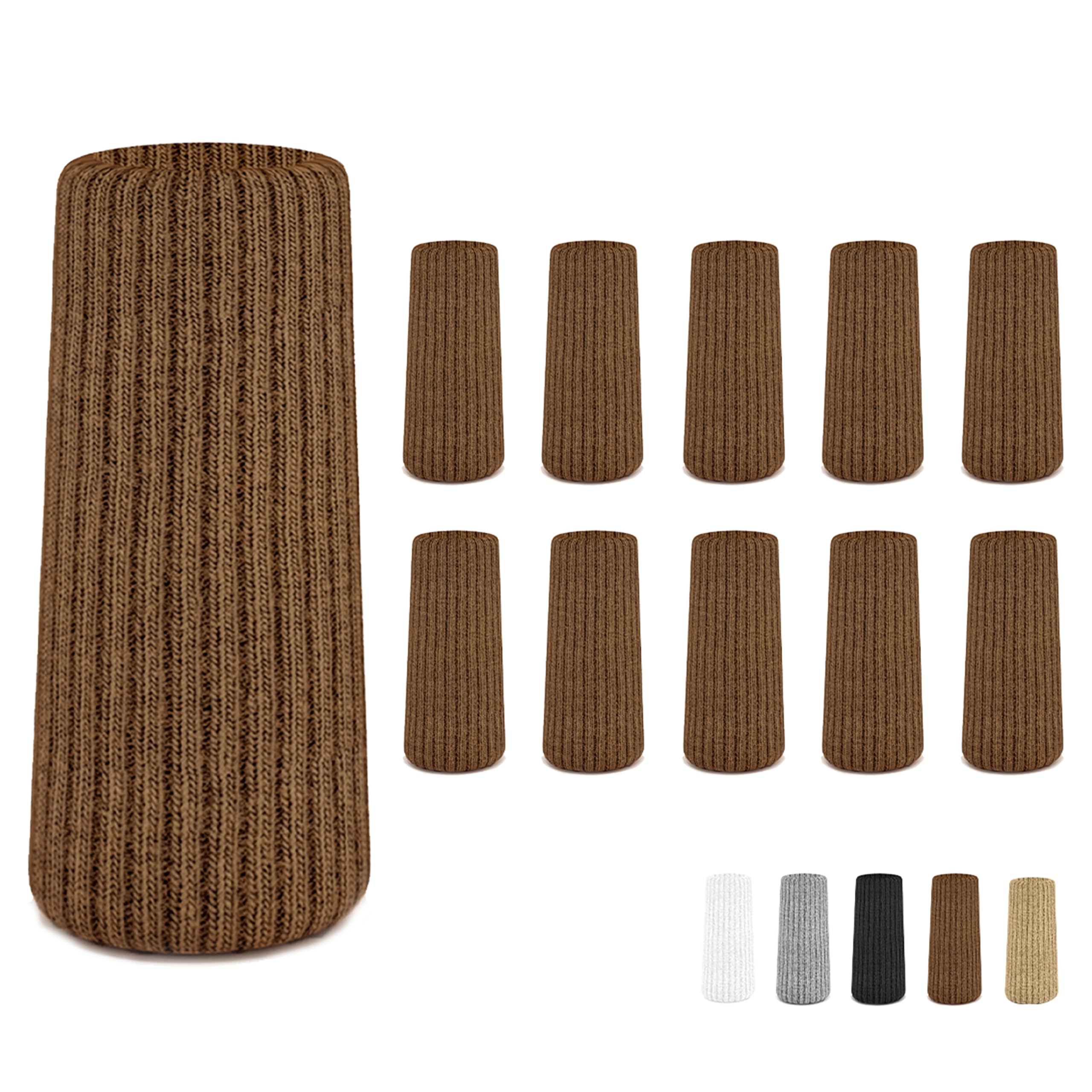 IAMZAY brown premium chair leg socks protect hardwood floors from scratches and scuffs.