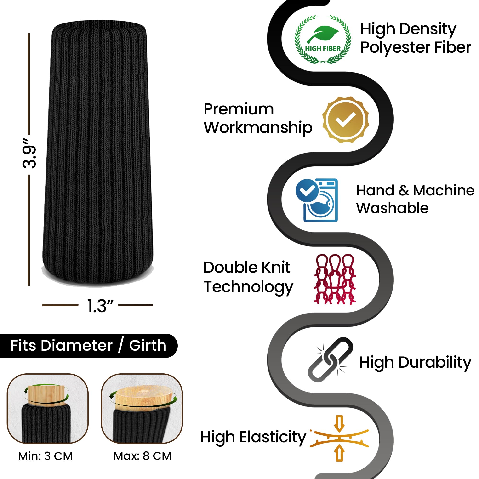 IAMZAY chair leg socks easy installation for quick protection.