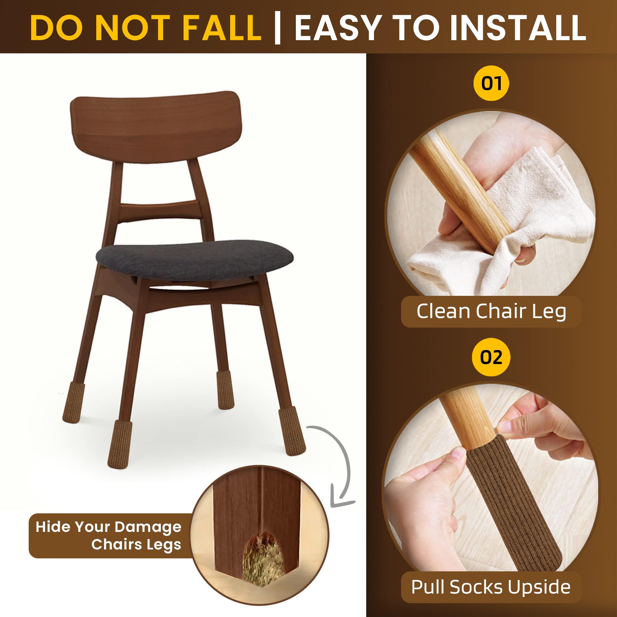 IAMZAY hardwood-floor protection with chair leg socks in real setup